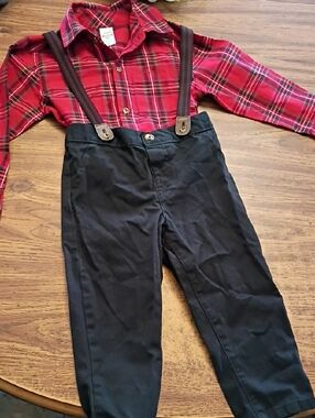 ❤️Carter's Red Plaid Toddler Button-Up Shirt Size 2T
